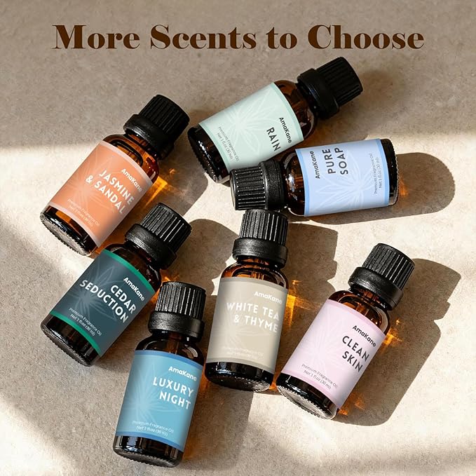 AmaKane White Tea& Thyme Fragrance Oil 30ml, Hotel Essential Oil Inspired by Hilton Hotels, Premium Diffuser Oil for Home, Long-Lasting Aromatherapy Oil, Candle & Soap Making Scents