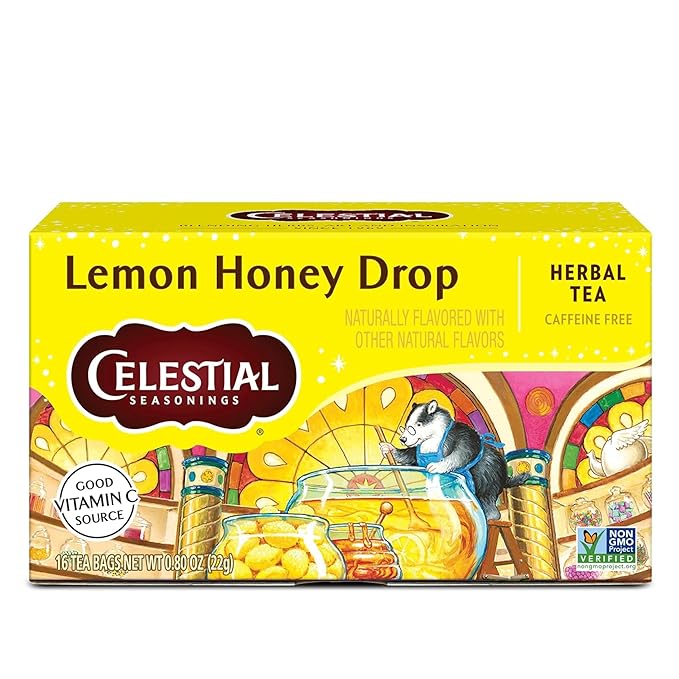 Celestial Seasonings Lemon Honey Drop Herbal Tea, 16 Tea Bags Box