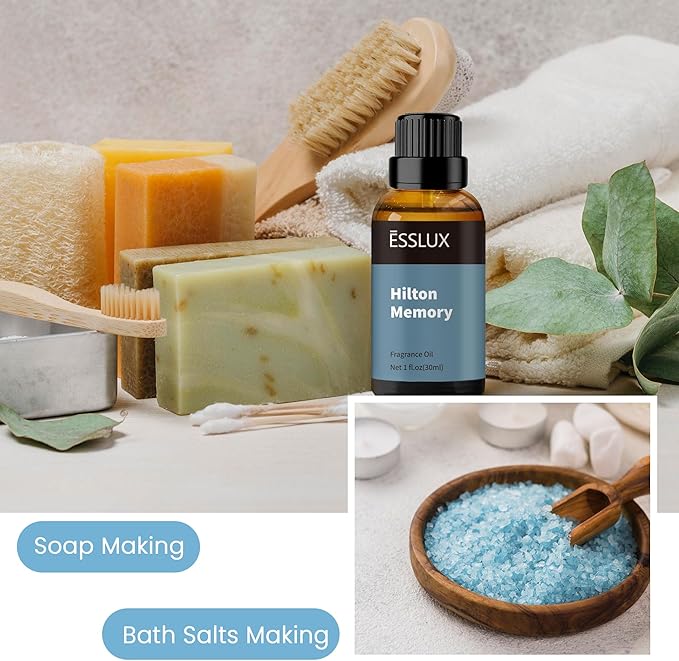 Hotel Diffuser Oil, ESSLUX Luxury Hotel Fragrance Oil Diffuser Scents, Inspired by The Hilton Hotel Scents,Essential Oils for Home for Diffuser, Massage, Soap, Candle Making Scents, Perfume, 30ml