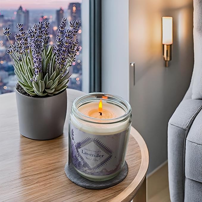 Scented Candles Gifts for Women, Home Decor Soy Candles for Birthday, Thanksgiving, Christmas, Anniversary Aromatherapy Gifts or Just for Enjoying Life and Personal Relaxation Healing (7oz, Lavender)