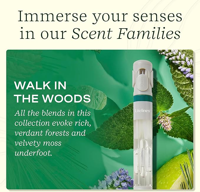 Lifelines Pen Diffuser, Walk in the Woods - 1mm Black Ballpoint Pen with Scented Essential Oil Blends – Aromatherapy Diffuser & Sensory Immersion Diffuse Aroma As You Write