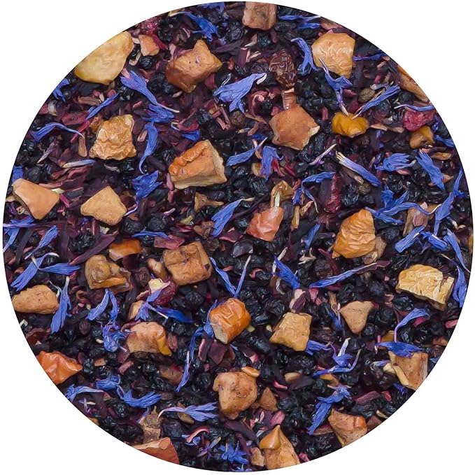 Tiesta Tea Blueberry Wild Child, Loose Leaf, Blueberry Hibiscus Herbal Tea, Premium Non-Caffeinated Blend, Make Hot or Iced, Brews Up to 200 Cups, 16 Ounce Resealable Bulk Pouch