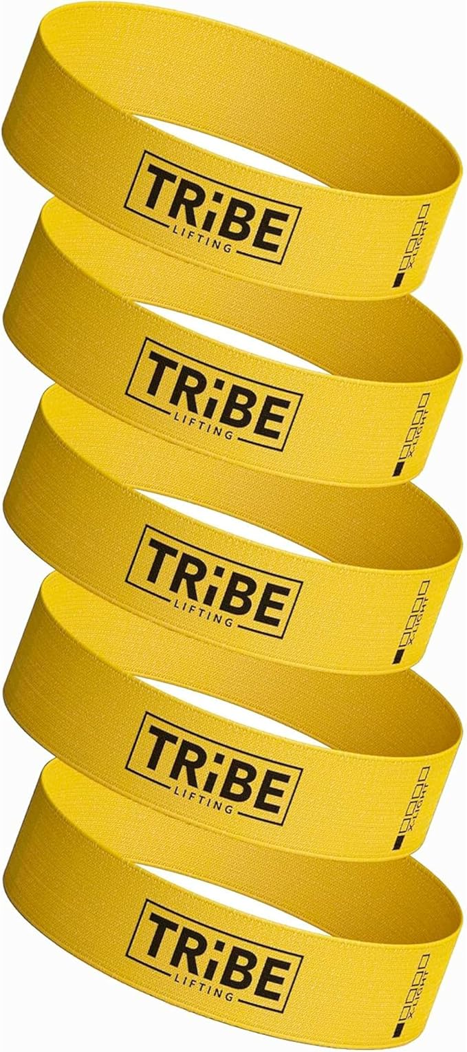 Tribe Lifting Fabric Resistance Bands for Glutes & Legs | 5 Fabric Workout Bands Set | Thick Booty Bands for Squats, Lunges, Hip Training, Physical Therapy & Home Workouts