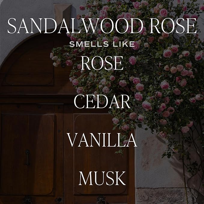 Sweet Water Decor Sandalwood Rose Reed Diffuser – Room Decor Aesthetic with Long-Lasting Premium Fragrance of Green, Leafy, Winey, Rose, Guaiac Wood, and Musk for 4 Months – Ideal for Home Decor