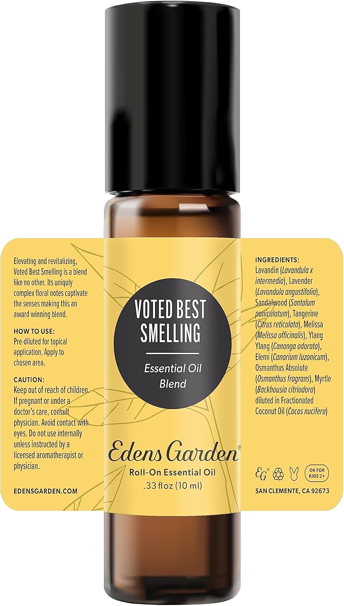 Edens Garden Voted Best Smelling Essential Oil Roll-On Blend- 100% Pure Premium Grade, Natural, Therapeutic, Aromatherapy, Kid & Skin Safe, The Best For Gifts, Relaxation Pre-Diluted 10 ml (.33 fl oz)