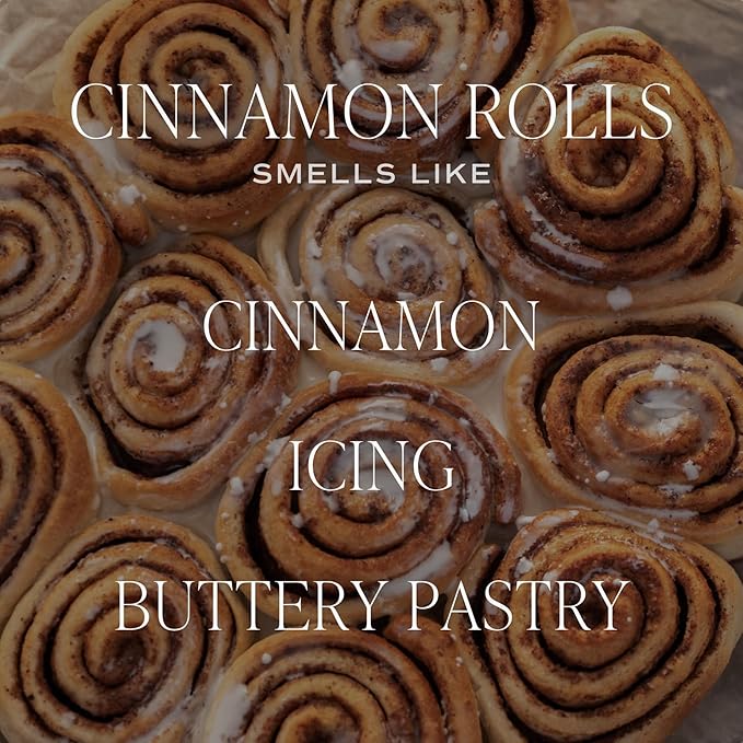 Sweet Water Decor Cinnamon Rolls Christmas Scented Candles - Christmas Stocking Stuffers Soy Candles Icing & Pastry Scent - Christmas Candles with 70 Hours Burn Time - 15Oz Tan Matte Jar Wax Candles