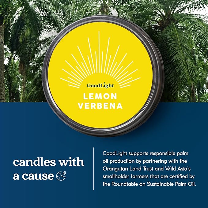 Paraffin-Free Scented Candle, Tin Candles, Birthday Gifts for Women & Men, 30-Hour Burn Time (Lemon Verbena, 6 oz)