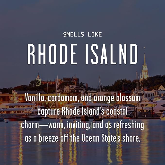 Rhode Island Gifts, Rhode Island Decor for Home - 'There's No Place Like Rhode Island Candle, w/Vanilla, Cardamon & Orange I Rhode Island Souvenirs State Gifts I 9oz Jar, 50Hr Burn, USA Made