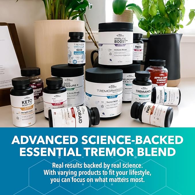 Tremanol Natural Aid Essential Tremor Relief Herbal Supplement for Neurological Support - Includes Vitamin B2 & B12, Passionflower & Skullcap for Hand Tremor Aids - Made in USA, 60 Caps