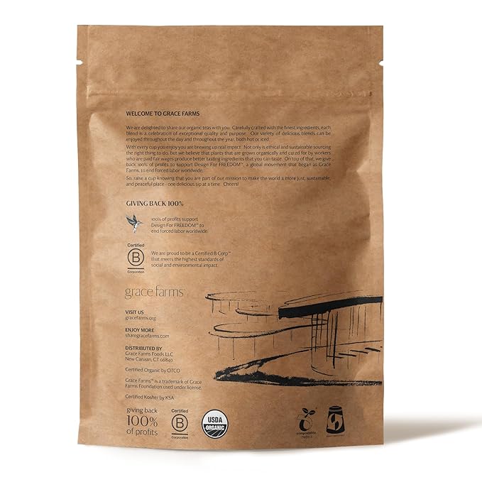 Grace Farms Shine Wellness Organic Tea Blend (50 Pyramid Sachets) | Hydrating Tea For Skin and Detox | Rooibos, Rosehips, Hibiscus, Tulsi, Haritaki | Fairtrade and Kosher | Gives Back 100% of Profits