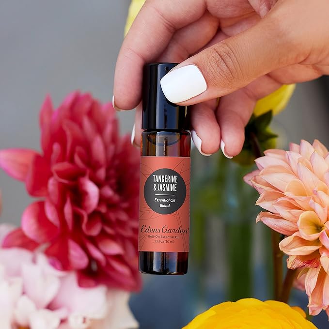 Edens Garden Tangerine Jasmine Essential Oil Roll-On Blend- 100% Pure Premium Grade, Natural, Therapeutic, Aromatherapy, Kid & Skin Safe, The Best for Gifts, Relaxation Pre-Diluted 10 ml (.33 fl oz)