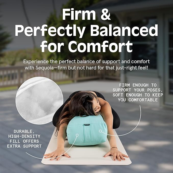 Retrospec Retrospec Sequoia Rectangular Yoga Bolster Pillow - Meditation Cushion for Yoga Practices - Includes Machine Washable 100% Cotton Cover & Durable Carry Handle
