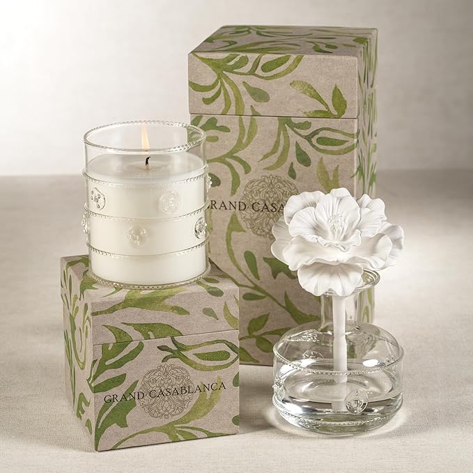 Zodax Grand Casablanca Porcelain Oil Diffuser - 6.76 oz -Wild Tuberose