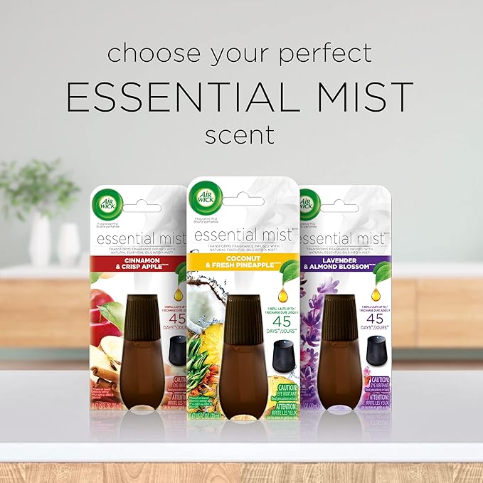 Air Wick Essential Mist Refill, 3ct, Linen & Petals, Air Freshener, Essential Oils (Pack of 2)
