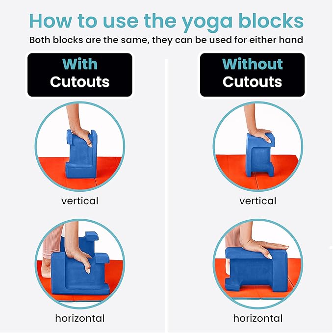 Ergo Yoga Blocks, Relieve Wrist Pain, Improve Comfort and Grip, Contoured Design, Pilates Exercise Balance & Stretching