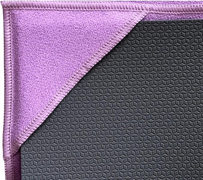 NORCIA Yoga Towel, Non Slip Hot Yoga Mat Towel with Corner Pockets, Mat-Sized 24" x 72", 100% Microfiber Sweat Absorbent, Perfect for Hot Yoga, Bikram, Pilates and Yoga Mats (Purple)