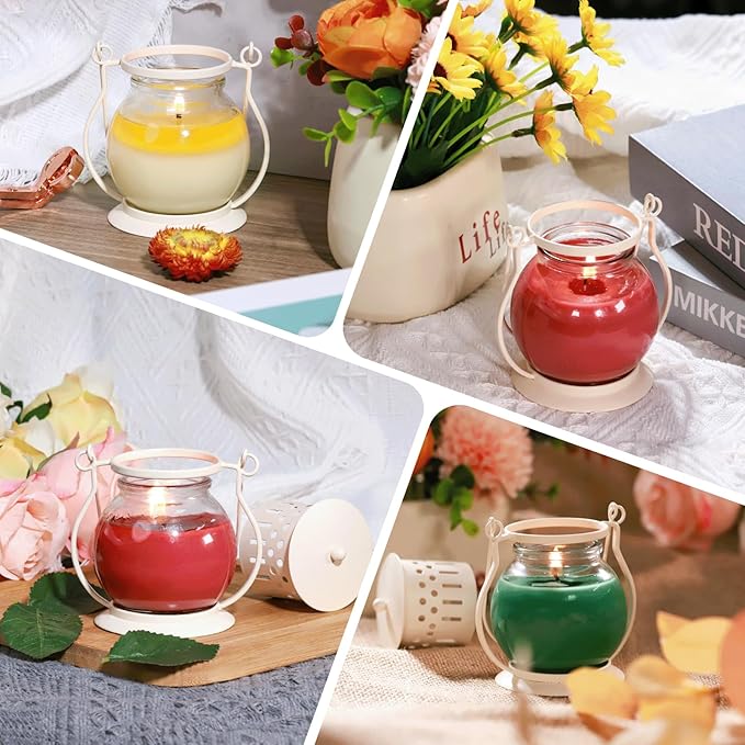 Scented Candles for Home, 3 Pack Retro Lantern Aromatherapy Candles for Balsam Cedar/Apple Cinnamon/Creamy Vanilla, Fall Candle Set, Soy Jar Candle Gifts for Women Men