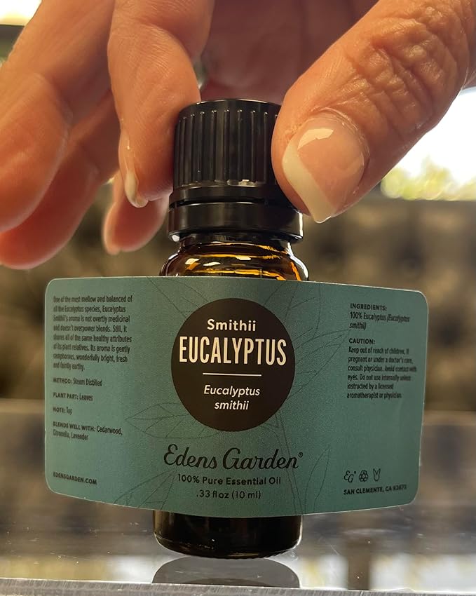Edens Garden Eucalyptus- Smithii Essential Oil- 100% Pure Premium Grade, Undiluted, Natural, Therapeutic, Aromatherapy, The Best for Diffuser, Skin, Hair, Humidifiers 10 ml (.33 fl oz)