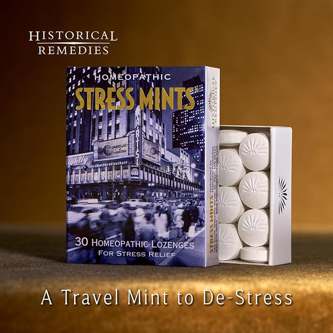 Stress Mints (3 Pack) | Homeopathic Lozenges to Aid Stress & Digestion, Organic Peppermint Flavor, Vegan & Gluten-Free, Non-Habit Forming