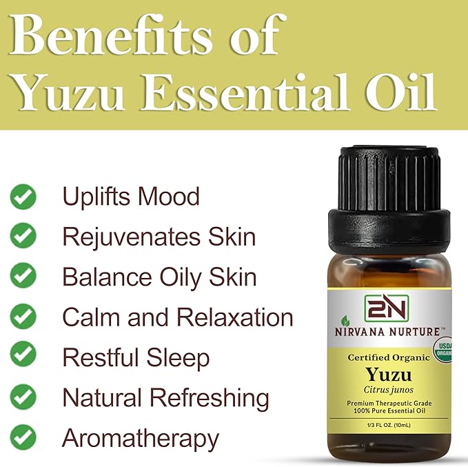 Yuzu Essential Oil USDA Certified Organic, 100% Pure Natural Premium Grade, Undiluted