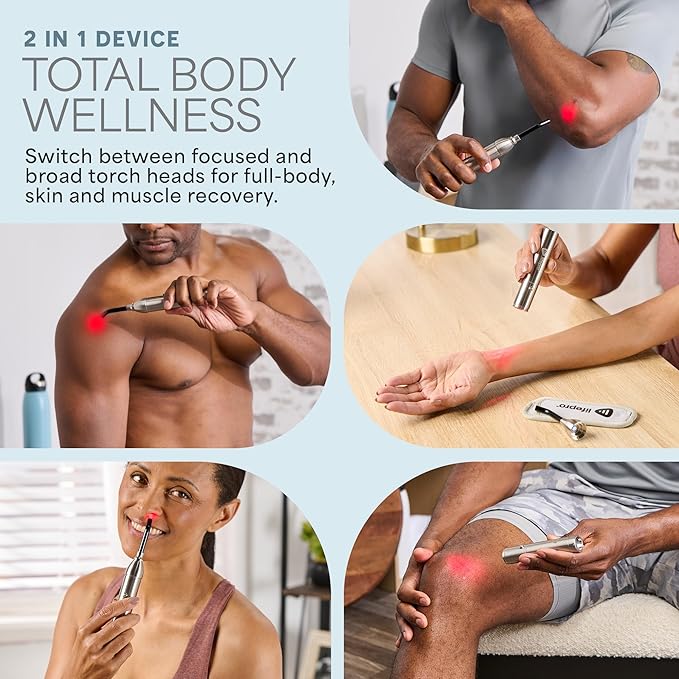 Lifepro Infrared & Red Light Therapy for Body Joints & Muscles Wellness Support, Portable Red Light Therapy Device, Near Infrared Light Therapy for Body & Face - Use 3 wavelengths