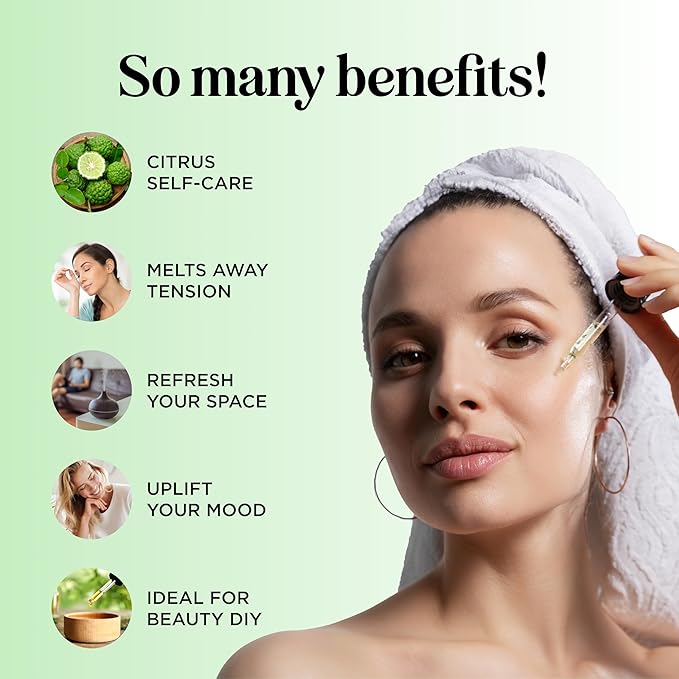 Bergamot Essential Oil for Diffuser Aromatherapy - 100% Pure Citrus Bergamot Oil for Hair Skin and Nails Plus Undiluted Relaxing Aromatherapy Essential Oil for Diffusers Baths and Topical Uses 1oz