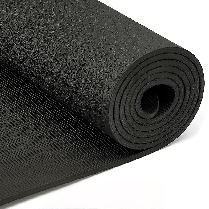 Amazon Basics 1/4 Inch Thick TPE Exercise Yoga Mat with Carrying Strap