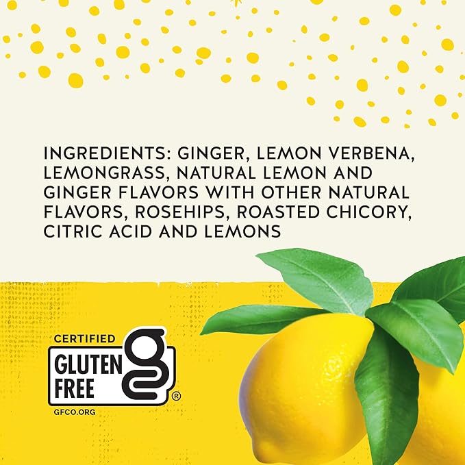 Celestial Seasonings Jammin' Lemon Ginger Herbal Tea, Caffeine Free, 20 Tea Bags Box (Pack of 6)