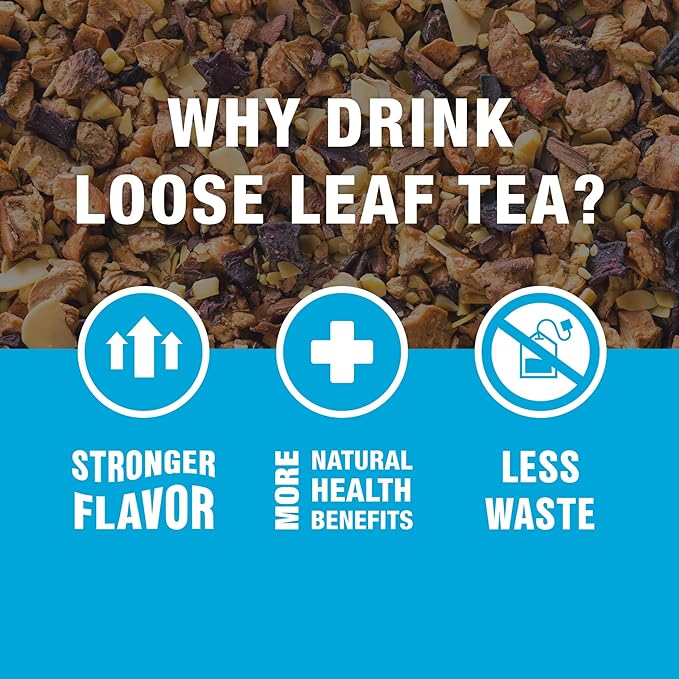 Tiesta Tea - Nutty Almond Cream, Premium Loose Leaf, Cinnamon Almond Herbal Tea Blend, Non-Caffeinated, Make Hot or Iced & Brews Up to 250 Cups, 16oz Bulk Pouch & 6.2oz Refillable Tin Combo