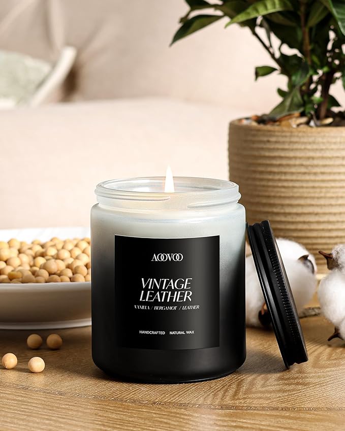 AOOVOO Scented Candles Set - 6 Pack Men Candles for Home Scented, 42 oz Soy Wax, 300 Hour Long Lasting Candle, Soy Candle Gifts Set for Men, Birthday, Valentine, Christmas, Anniversary Present