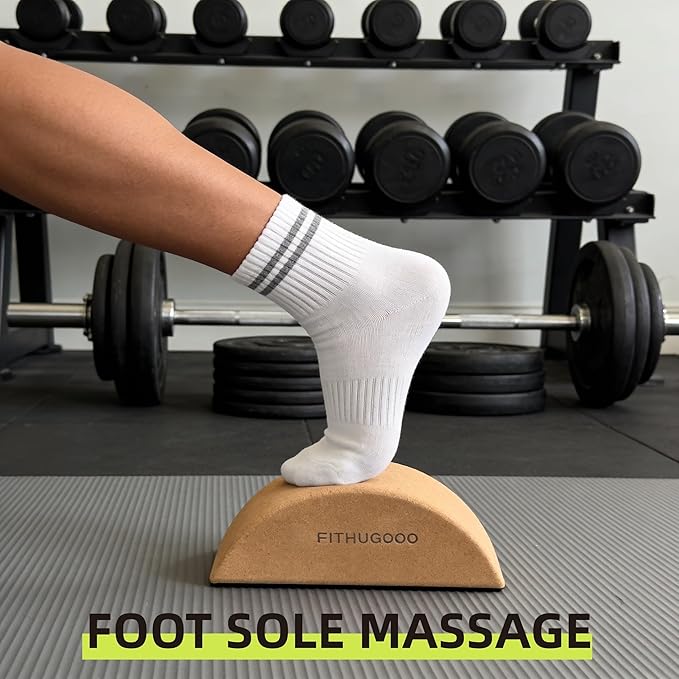 2 Pack Half Moon Recovery Block & Calf Stretching- Improve Balance, Stability & Foot Mobility/Calf Stretcher for Plantar Fasciitis Relief/Yoga & Pilates Balance Trainer