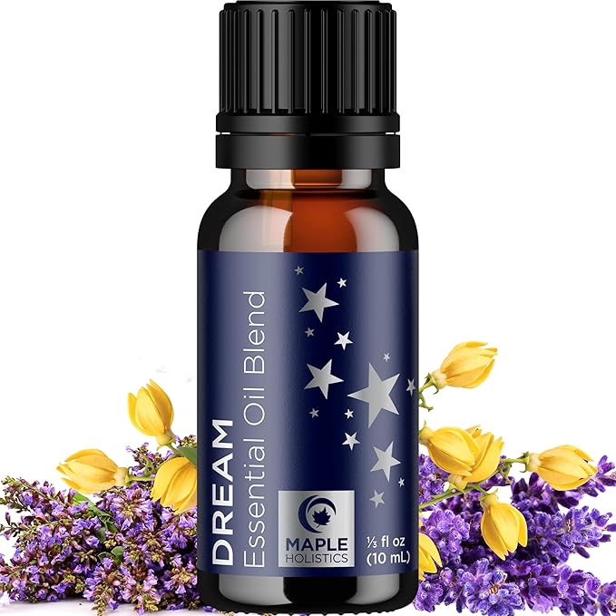 Sleep Essential Oil Blend for Diffuser - Dream Essential Oils for Diffusers Aromatherapy and Relaxation with Clary Sage Ylang-Ylang Roman Chamomile and Lavender for Sleep Time Support (10mL)