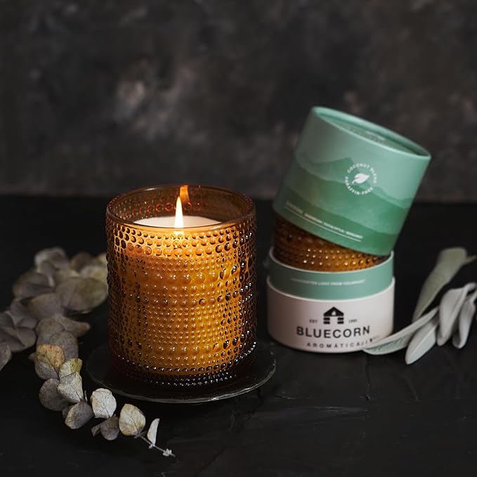 Bluecorn Aromática Scented Candle, Artemisa Fragrance with Clary Sage, Cardamom & Cedarwood, Vegan Coconut Wax Candle, Long Lasting Candle for Home Decor, Gifts for Women & Men, American Made, 11 Oz