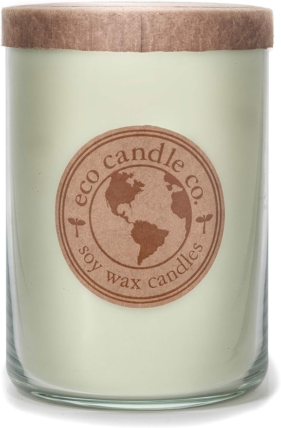 ECO CANDLE CO. Recycled Candle, Herb Garden, 26 oz. - Scents of Tarragon, Bergamot, Grapefruit, & Jasmine - 100% Soy Wax, No Lead, Kraft Paper Label & Lid, Hand Poured, Midwest Grown Soybeans