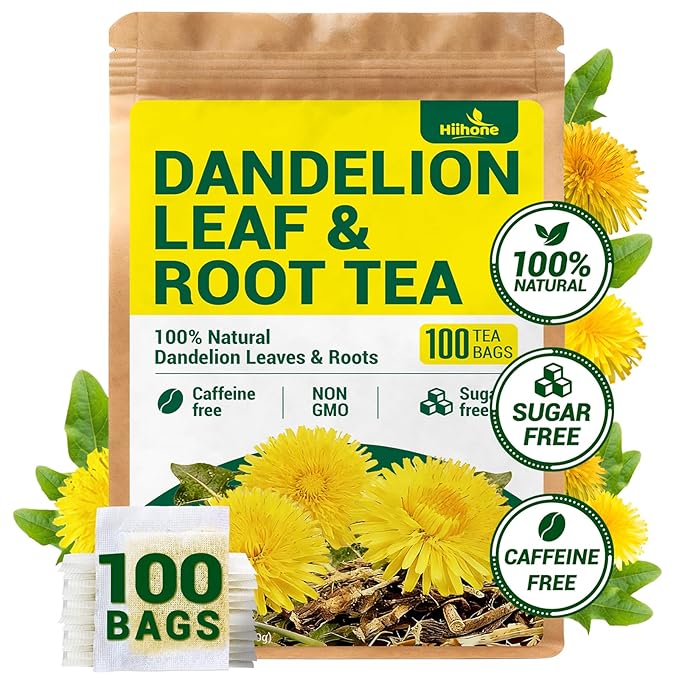 Dandelion Leaf & Root Herbal Tea-Caffeine-free herbal tea，No Sugar，100 Teabags