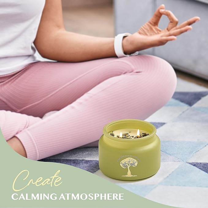 Cleansing and Protecting | 2-Wick Scented Candles for Home | Palo Santo & Sage | Natural Non Toxic Soy Candles with Essential Oils | 50 H Long Burning | Aromatherapy Candle Jar with Lid -9.5oz