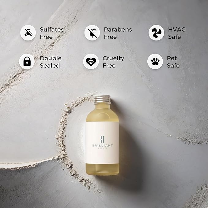 Brilliant Scents Nomadic Water Fragrance Oil 500ml - Premium Diffuser Oil for Home, Office, Hotels - Long Lasting, Plant-Based, Meets IFRA Standards, USA-Made - Lemon, Incense, Sandalwood