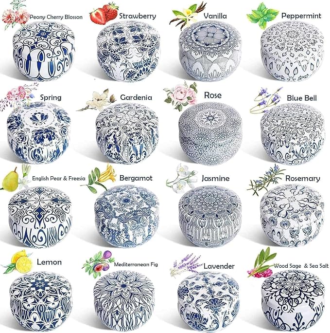 Set of 16 Pack Scented Candle Gifts Travel Tin Jar Candles for Home 2.5 OZ Scented Candles for Mom for Christmas, Birthday, Thanksgiving, Mother's Day.
