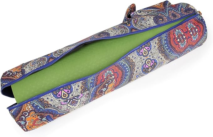 ELENTURE Canvas Yoga Mat Bag with Adjustable Strap & Pockets, Full-Zip Travel Gym Tote for Women & Men, Fits 1/4" & 1/3" Thick Mats, Lightweight Carrier for Yoga, Workout, Outdoor Use