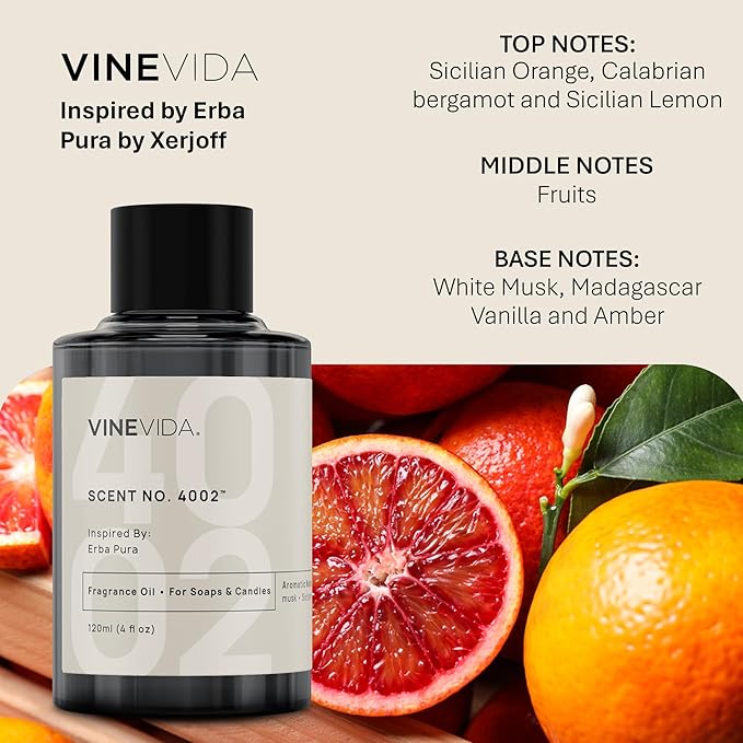 VINEVIDA [16oz] Erba Pura Fragrance Oil for Candle Making - Natural Candle Oil Scents - Soap Making Essential Oil - Made in USA