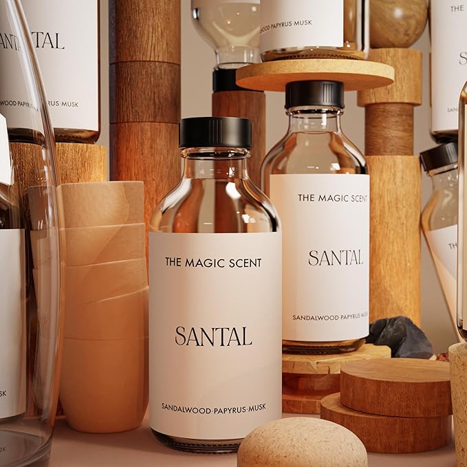 The Magic Scent Santal Fragrance Oil - Diffuser Oil Scent - Santal Aroma Diffuser Oils - Luxury Scents for Home - Sandalwood Oil - 4 fl oz, 120 mL