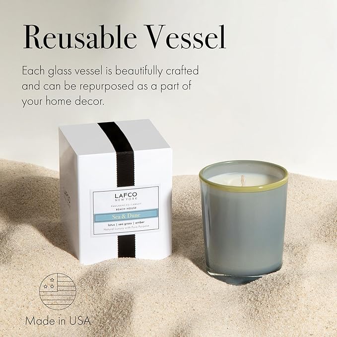 LAFCO New York Votive Candle, Sea & Dune - 1.9 oz - 20-Hour Burn Time - Reusable Glass Vessel - Made in The USA