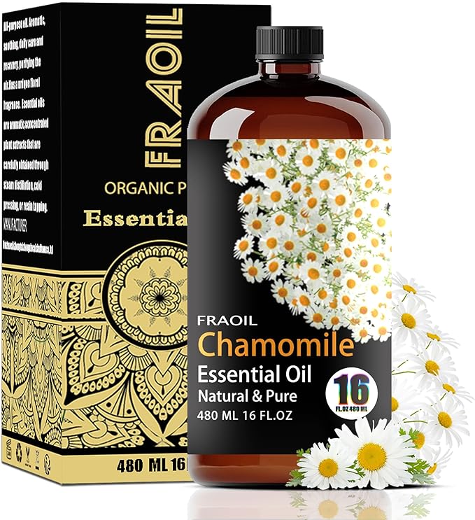 Chamomile Essential Oil, Chamomile Oil 16 Fl Oz 480 ML for Diffuser Humidifier Yoga Cleaning DIY Candle Soap Making Perfume Gift for Women Essential Oils