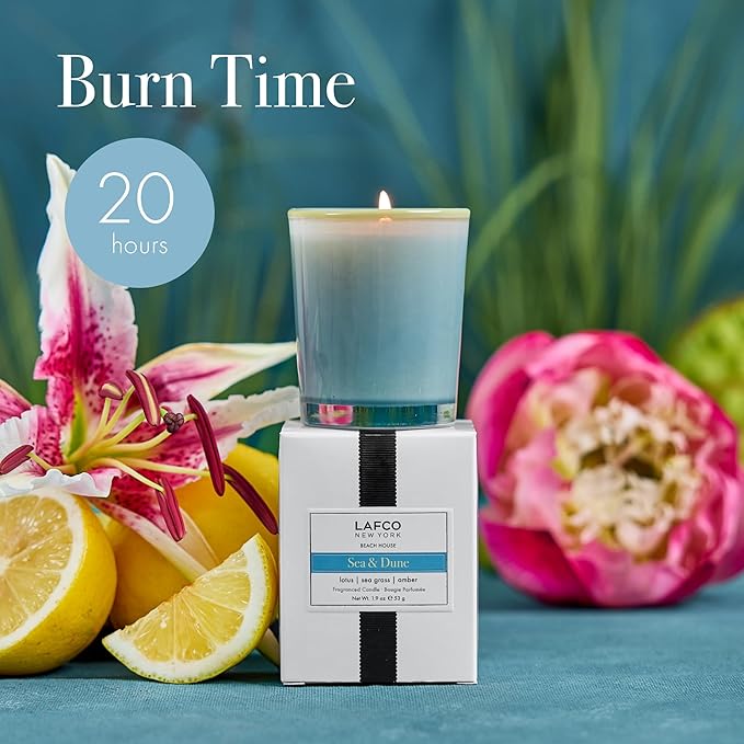 LAFCO New York Votive Candle, Sea & Dune - 1.9 oz - 20-Hour Burn Time - Reusable Glass Vessel - Made in The USA