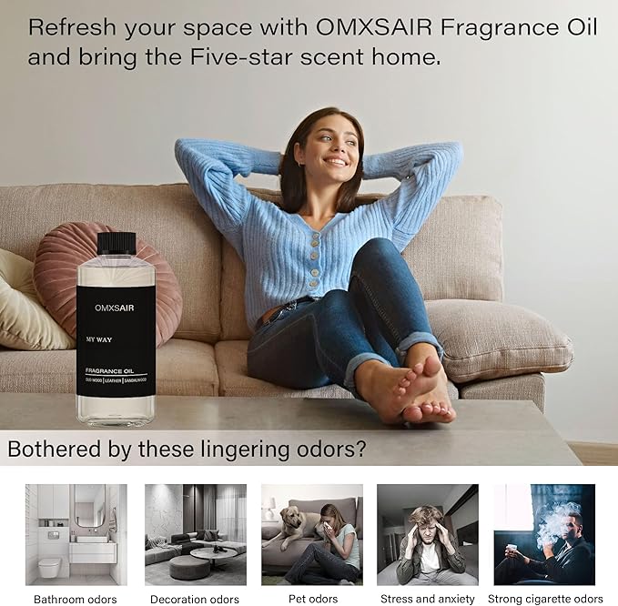 My Way Hotel Diffuser Oil & waterless Diffuser Essential Oil Home & Office Luxury Scents 500ml - Comforting Sandalwood, Cedarwood & Iris - Aromatherapy Oil Blends Premium Fragrance Oils for Diffuser