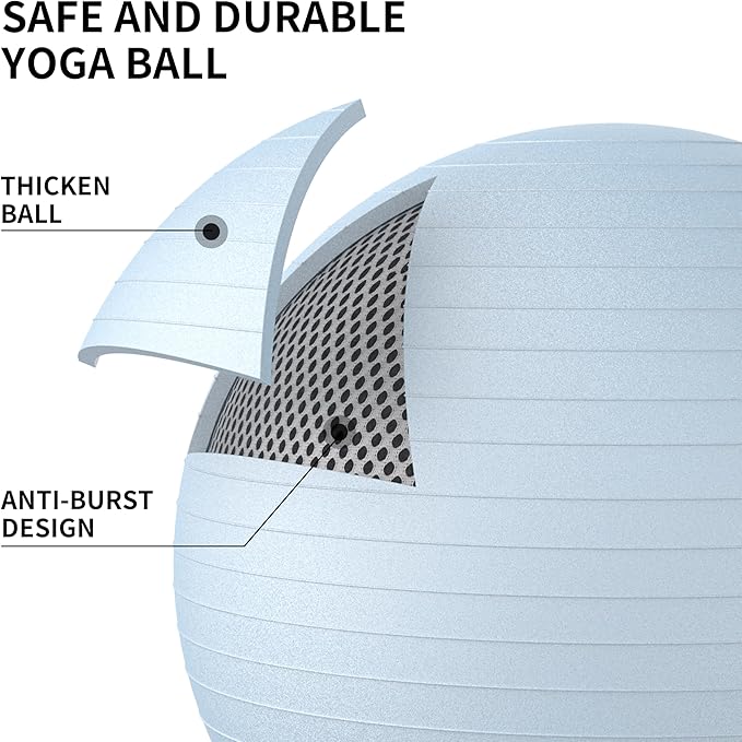 FITMIND Exercise Balls Set 22-30 Inch & 9 Inch, Small Pilates Ball with Pump, Pregnancy Ball for Women, Yoga Balls for Exercise, Small Exercise Ball for Between Knees, Stability, Physio