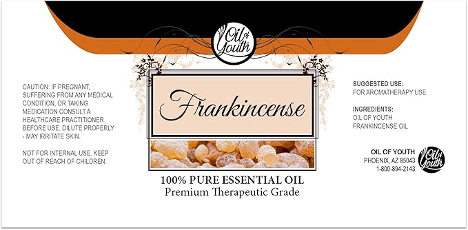 Oil of Youth Frankincense Essential Oil – Pure Frankincense Oil for Aromatherapy, Calming, Relaxing, Diffuser (16oz Bulk)