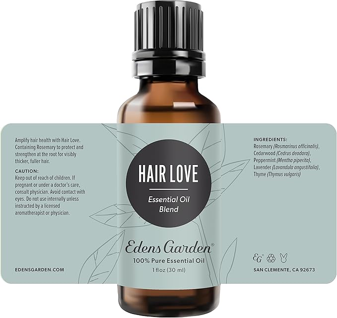 Edens Garden Hair Love Essential Oil Blend- 100% Pure Premium Grade, Undiluted, Natural, Therapeutic, Aromatherapy, The Best for Skin, Hair, Face 30 ml (1 fl oz)