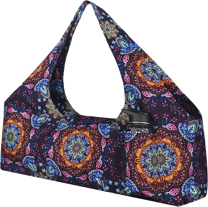 jswuffx Large Yoga Mat Bag Yoga Bags and Carriers Fits All You Stuff Yoga Tote Bag with Yoga Mat Strap, Elastic Pockets and Zipper Pockets