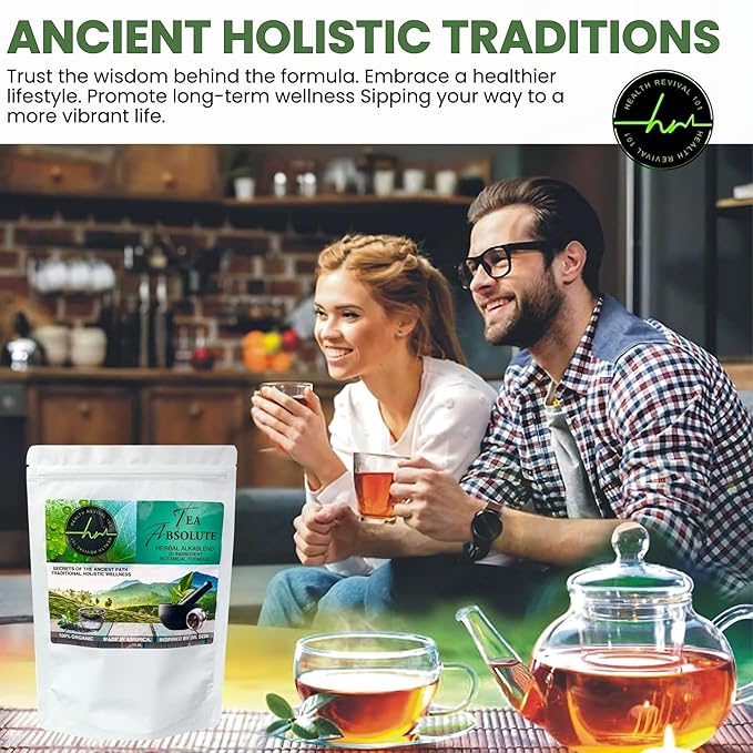 Tea Absolute AlkaBlend – Organic Alkaline Herbal Tea for Detox, Digestion, Immunity & Energy Support – 20-Herb Dr. Sebi–Inspired Loose Leaf Blend – Liver & Kidney Cleanse, Anti-Inflammatory, Caffeine-Free, Vegan, Non-GMO